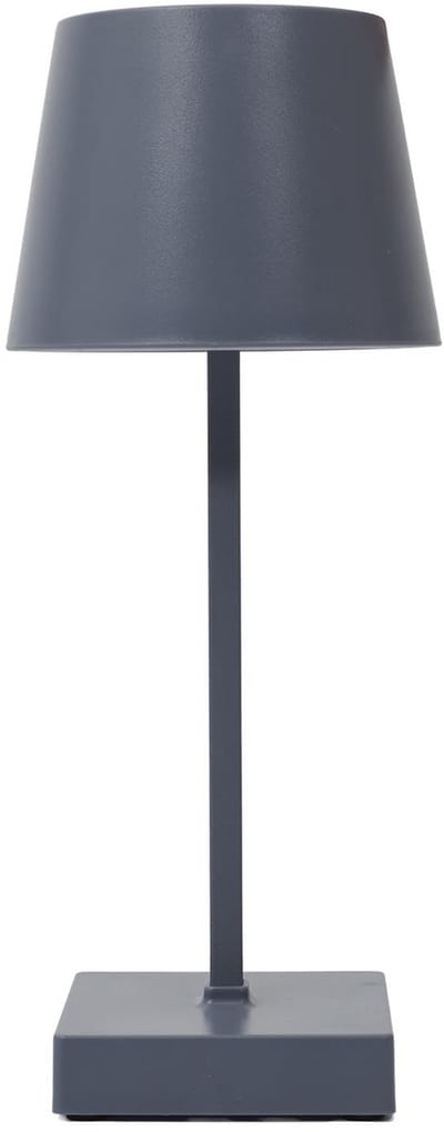 Home deco factory LED tafellamp - portable/draadloos - kunststof - grijs - touch - 26 cm - binnen