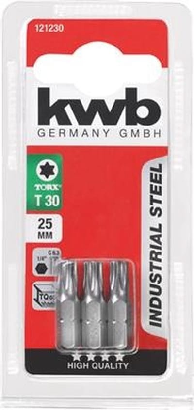 KWB - Schroefbits Torx 25mm - 3 stuks - Torx 30