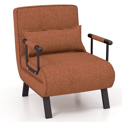 Slaapstoel - Uitklapbaar - Slaapbank - Logeerbed - Zetelbed - Slaapfauteuil - Vouwbed - 1 persoons - Zeer comfortabel - Koffie