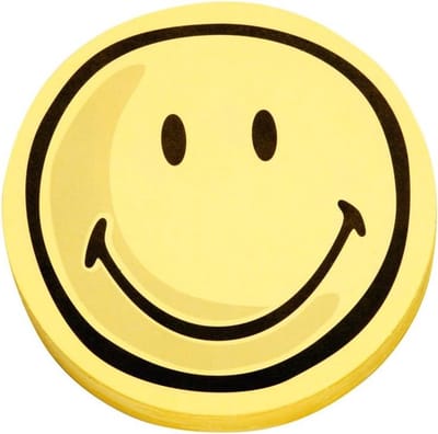 Communicatiekaarten Smiley - Motiefkaarten Notitiekaarten - Groepswerk Brainstormen - Positieve Gezichtsuitdrukkingen - Ø 10 cm 100 stuks - Geel Zwart