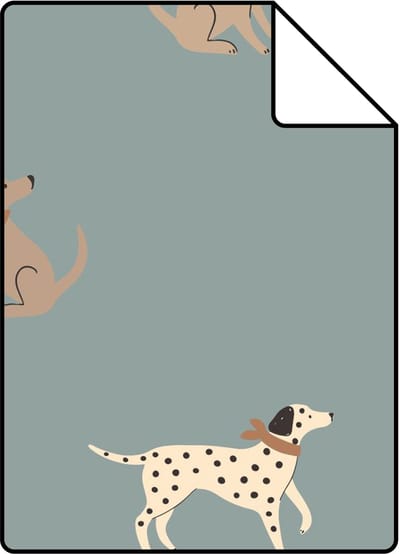 Proefstaal ESTAhome behang honden blauw en bruin - 26.5 x 21 cm - 131381-S