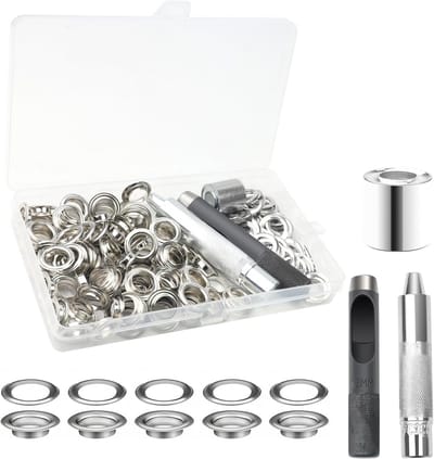 Oogjes Set met Stofpons voor Textiel en Leer - Professioneel Gereedschap