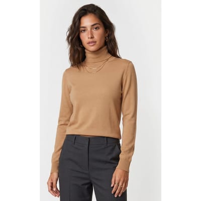 Brooks Brothers Merino Wool Turtleneck Camel Size: XS | Sweaters Outlet | Dames | Beige