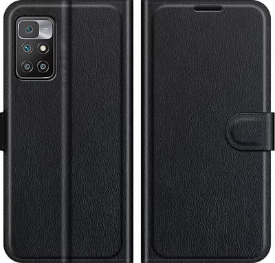 Coverup Hoesje - Geschikt voor Xiaomi Redmi 10 Hoesje - Coverup Book Case - Zwart