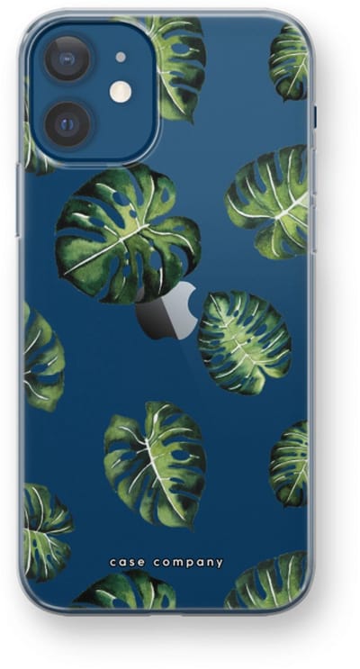 Case Company® - Hoesje geschikt voor iPhone 12 mini hoesje - Tropische bladeren - Soft Cover Telefoonhoesje - Bescherming aan alle Kanten en Schermrand