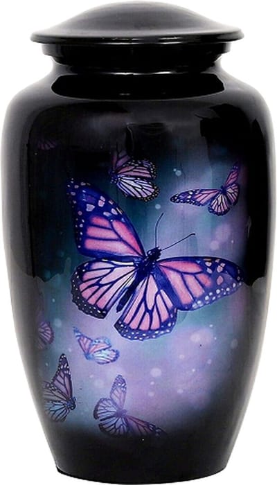 XXL As Urn - 3.5 Liter - Crematie Urn - Uniek - Voor Huisdieren of Menselijk As - Crematie As - Urn - Begrafenis - Decoratie Urn - Perfect Butterfly