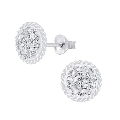 Joy|S - Zilveren oorbellen - kristal - 10 mm