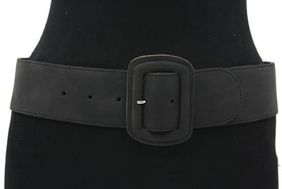 Dames leren tailleriem zwart - 6 cm breed - Leer - Brede riem - Casual chique - Maat 85