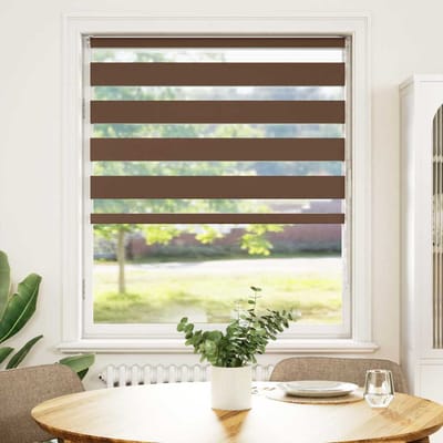 vidaXL - Zebra - rolgordijn - 95x100 - cm - stofbreedte - 90,9 - cm - polyester - bruin