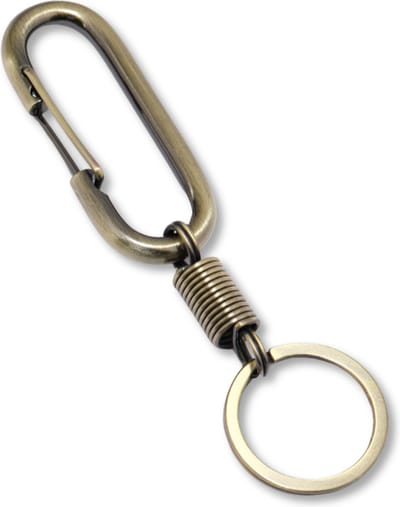 Travel Cords - Sleutelhanger Mat Goud Karabijnhaak Sluiting L - autosleutels - robuust - stevige sluiting - metaal - stoer - hoogwaardige kwaliteit