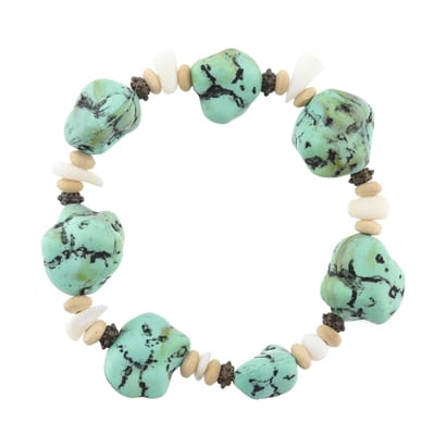 Behave - Armband dames - Blauwgroen natuurlook - Boho zomertrend