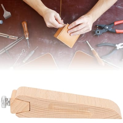 Bloc de ponçage en cuir manuel en bois fait main DIY (Papier de verre ) gray