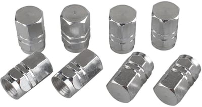 Dailygoody - Zeshoek Aluminium Stof Caps - Ventieldoppen voor Auto en Fiets - Duurzaam en Lichtgewicht - Zilver - Universeel Geschikt - Bescherm je Ve.