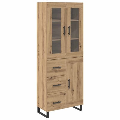 vidaXL - Highboard - 2 - st - Artisan - Eiken - 69,5 - x - 34 - x - 180 - cm - Bewerkt - hout