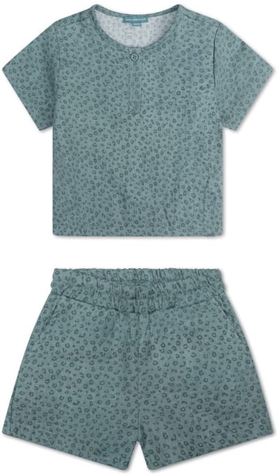 Swim Essentials - strandshirt - 1-6 Jaar- Groen - Luipaardprint - muslin/terry
