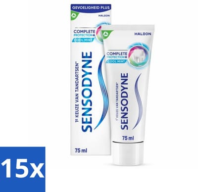 15 x Sensodyne - Tandpasta - Complete Protection + Cool Mint - Koele Munt - 75 ml - Gevoelige Tanden - Tandpasta - Mondverzorging - Tandgevoeligheid - Cool Mint