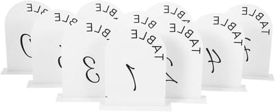 Tafelnummers - Zitplaatskaarten - Evenementen Organiseren - Mat Boog Design - 10 Stuks - Wit