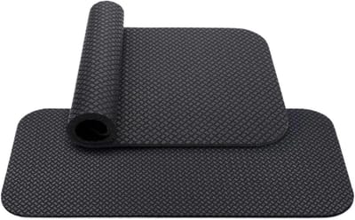 Hometrainer Mat - Vloerbeschermer Fitness - Apparatuur Beschermen - Trillingsdempend Antislip - 63.5x30cm - Zwart