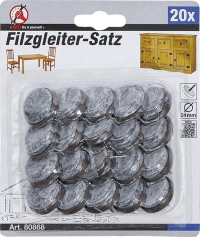 BGS Viltglijderset nagels Ø 24 mm 20 delig