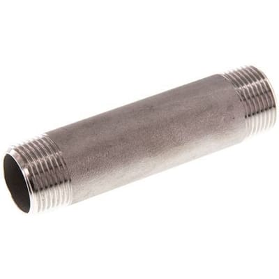 R 3/4'' RVS Dubbele Pijpnippel 20 Bar DIN 2982 - 100mm