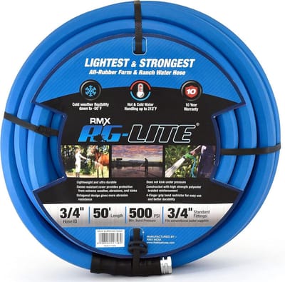3/4" x 50' warm/koud water rubberen tuinslang - ultralicht en supersterk, 500 PSI
