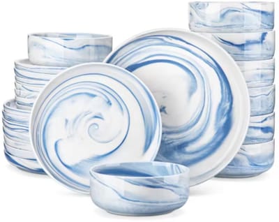 Velvet Bordenset – Serviesset – 8 persoons – 24 delig – Blauw Keramisch – Breakfast Plates – Perfect voor diner