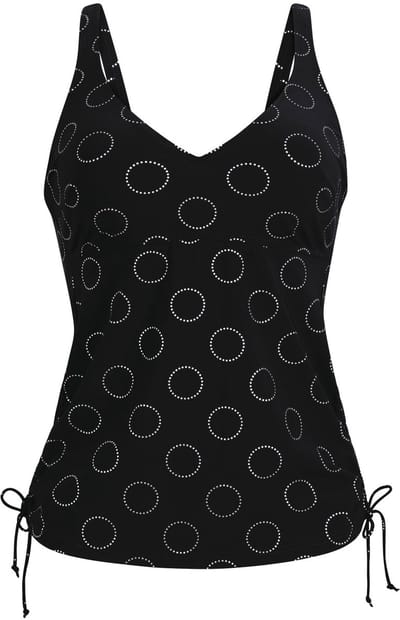 Rosa Faia - Tankini Top Silver Pearls Style Malaika - maat 80D - Zwart/Zilver
