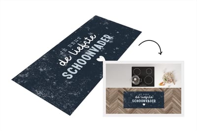 Keukenloper - Loper keuken - Vaderdag kado - Quote - Schoonvader - Je bent de liefste schoonvader - Spreuken - 120x50 cm - Keukenloper vinyl