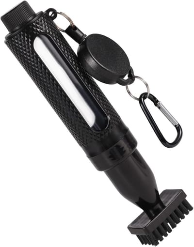 Reinigingsborstel voor Golfclubs met Waterfles, Lekvrije Schoonmaaktool met Inklapbare Clip en Karabijnhaak, Ideaal voor Golfspelers en Golfaccessoires