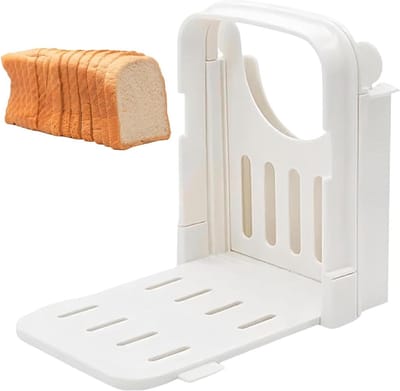 Broodsnijmachine - Broodsnijder Handmatig - Gelijkmatig Brood Snijden - Opvouwbaar en Compact - 16 x 14 x 6 cm - Wit