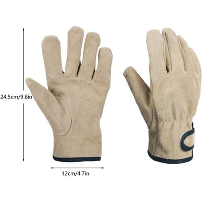 Gilling Wanten Kunstkoeienhuid Anti Verbranding Hitte-isolatie Verdikte BBQ Handschoenen voor Keuken beige