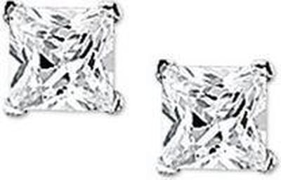 Oorknoppen Zirkonia Zilver Gerhodineerd Glanzend 5.0 mm