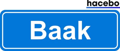 Hacebo - Plaatsnaam Sticker - 29x10 CM - Baak sticker - Verkeersborden sticker - grappige cadeaus - Baak