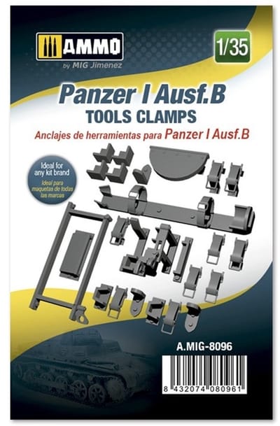AMMO by Mig Jimenez Modelbouwpakket - AMMO MIG 8096 Panzer I Ausf.B Tools Clamps Resin onderdeel - 1:35 - Modelbouw