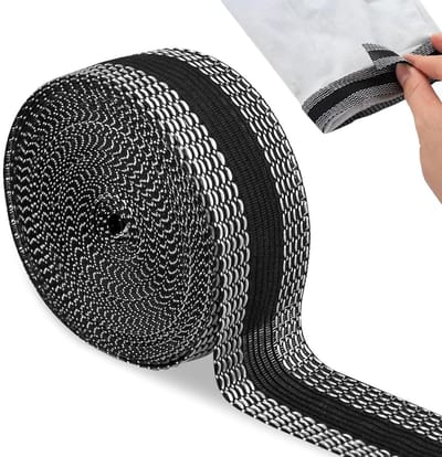 Wasbare Strijkband 10 Meter x 25mm - Zelfklevende Stoffen Tape voor Gordijnen, Broeken en Kleding - Naadband voor Strijken en Inkorten Zonder Naaien (Zwart)