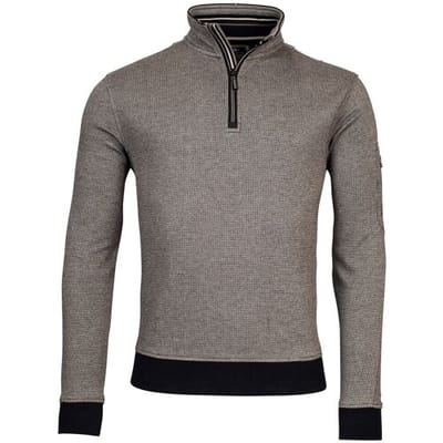 Baileys Trui Sweat Halfzip 2-Tone Allover Jacquard Beige / male