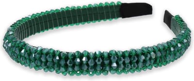Lajetti Glitter Haarband Groen - Strass Diadeem Bruiloft
