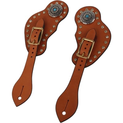 1 Paar Sporenriemen Western Retro Paardensporenriem met Gesp voor Paardentraining Beschermend brown