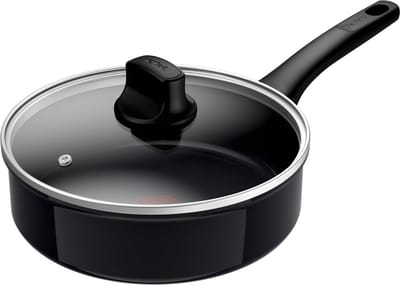 Tefal Revive Black - Hapjespan - Ø24 cm - Met Deksel - Keramisch - PFAS-vrij - Geschikt voor Inductie