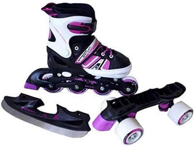 Verstelbare Inline Skates 3-in-1 IJshockeyschaatsen Schoenen Maat 30-33