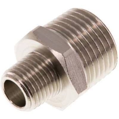 R 1/2'' x R 1/4'' Vernikkeld Messing Borstnippel 16 Bar [2 Stuks]