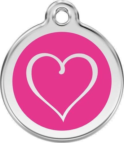 Red Dingo Hondenpenning 20 mm tribal hart hard roze