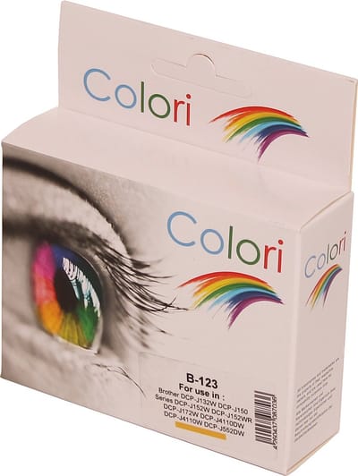 Colori huismerk inkt cartridge geschikt voor Brother LC123Y Geel DCPJ132W DCPJ150 DCPJ152W DCPJ152WR DCPJ172W DCPJ4110DW DCPJ4110W DCPJ552DW DCPJ752DW