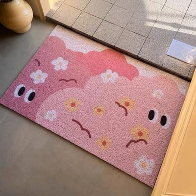 Kleine Frisse Borstel Zijde Vloermat Schrapende Modder Vuil Entree Deur Deurmat Veranda Antislip Slijtvast Kan Worden Gesneden Voetmat 40 * 60cm pink