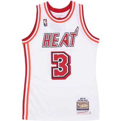 Basketbaltanktop voor heren Nba Hwc Jersey 2007 nr. 3 Dwyane Wade Miahea Wit/originele teamkleuren