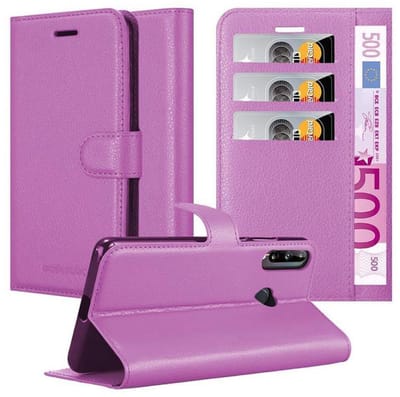 Cadorabo Hoesje geschikt voor Huawei P40 LITE E in MANGAAN PAARS - Beschermhoes met magnetische sluiting, standfunctie en kaartvakje Book Case Cover Etui