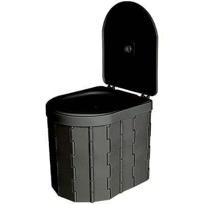 Draagbaar toilet voor kamperen Handig op de auto gemonteerd vouwtoilet voor reizen, volwassen kinderen en zwart