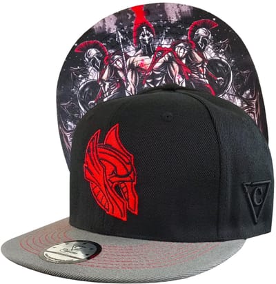 Capiche® Snapback Pet – Titanen – Zwart & Grijs – Rood Helm Logo – Verstelbaar met Druksluiting – Pet Mannen – Gladiators Titans