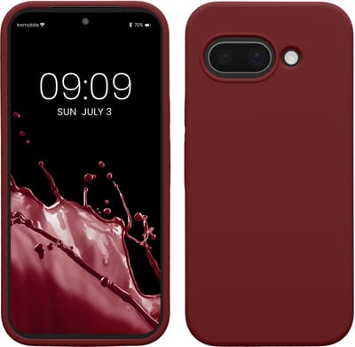 kwmobile telefoonhoesje geschikt voor Google Pixel 9a - Hoesje met siliconen coating - Smartphone case in wijnrood