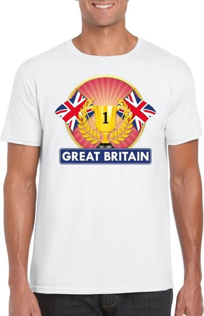 Wit Engels kampioen t-shirt heren - Groot Brittannie supporters shirt S